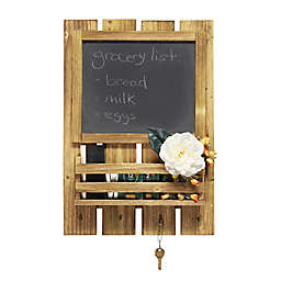 Elegant Designs Chalkboard Sign with Key Hooks and Mail Storage