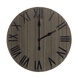 Elegant Designs 21-Inch Rustic Wood Clock