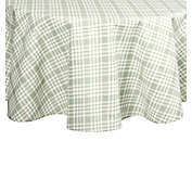 Bee &amp; Willow&trade; 70-Inch Round Textured Weave Laminated Check Tablecloth in Smoke