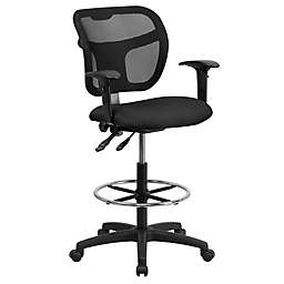 Flash Furniture Mesh Drafting Chair in Black