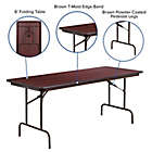 Alternate image 1 for Flash Furniture 6-Foot Rectangular High Pressure Folding Table in Mahogany