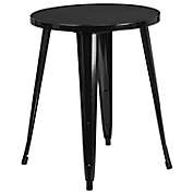 Flash Furniture 24-Inch Round Metal Cafe Table in Black