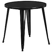 Flash Furniture 30-Inch Round Metal Indoor/Outdoor Bar Table in Black