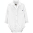 Alternate image 0 for OshKosh B&#39;Gosh&reg; Button-Front Bodysuit in White