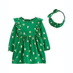 carter's® Size 3M St. Patrick's Day Dress and Headwrap Set in Green