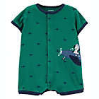 Alternate image 0 for carter&#39;s&reg; Size 3M Plane Cotton Snap-Up Romper in Green