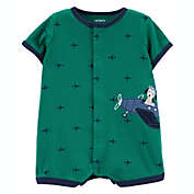 carter&#39;s&reg; Size 3M Plane Cotton Snap-Up Romper in Green