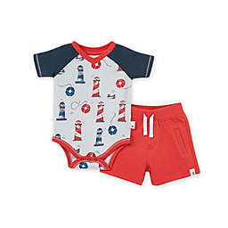 Burt's Bees Baby® Size 0-3M Light the Way Bodysuit and French Terry Short Set in Lobster