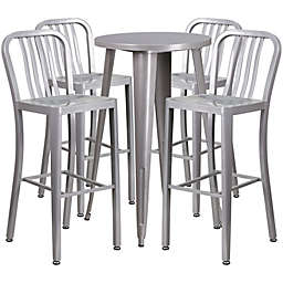 Flash Furniture 5-Piece Round Metal Bar Table and Stools Set
