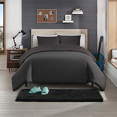 UGG&reg; Corey 2-Piece Reversible Twin/Twin XL Duvet Cover Set in Charcoal. View a larger version of this product image.