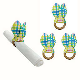 H for Happy™ Gingham Easter Bunny Ears Napkin Rings (Set of 4)