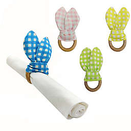H for Happy™ Gingham Plaid Bunny Ears Napkin Rings (Set of 4)