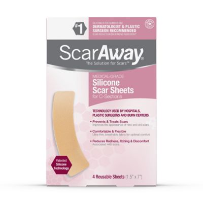 ScarAway&reg; 4-Count Medical-Grade Silicone Scar Sheets for C-Sections