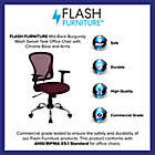 Alternate image 10 for Flash Furniture Mid-Back Mesh Seat Task Chair in Burgundy