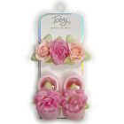 Alternate image 1 for Toby Fairy&trade; Newborn 2-Piece Flower Crown Headband and Mary Jane Bootie Set in Light Pink