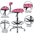 Alternate image 2 for Flash Furniture Drafting Stool with Tractor Seat in Pink