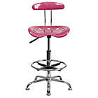 Alternate image 3 for Flash Furniture Drafting Stool with Tractor Seat in Pink