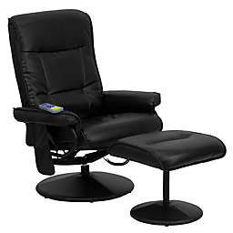 Flash Furniture 42-Inch Bonded Leather Massaging Recliner in Black