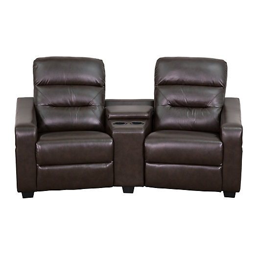 Flash Furniture Leather Reclining, White Leather Theater Sofa Set