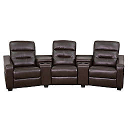 Flash Furniture 120-Inch Leather 3-Seat Reclining Theater Set