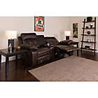 Alternate image 1 for Flash Furniture 79-Inch Leather 2-Seat Reclining Theater Set in Brown