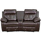 Alternate image 0 for Flash Furniture 79-Inch Leather 2-Seat Reclining Theater Set in Brown