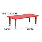 Alternate image 3 for Flash Furniture Rectangular Activity Table in Red