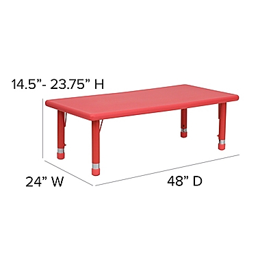 Flash Furniture Rectangular Activity Table in Red. View a larger version of this product image.