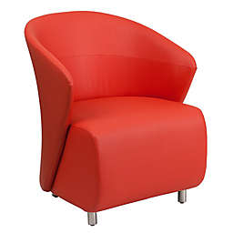 Flash Furniture 32.25-Inch Leather Curved Reception Chair