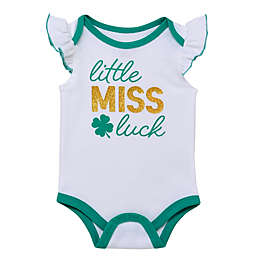 Baby Starters® "Little Miss Luck" Flutter Sleeve Bodysuit in White