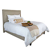 Leffler Home Brookside Queen Upholstered Panel Bed in Beige Linen