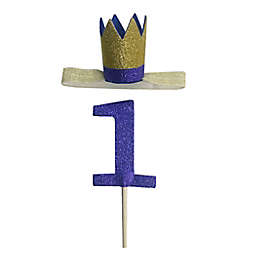 Toby Fairy™ Size 12M 2-Piece Birthday Crown and Cake Topper Set in Blue