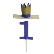 Toby Fairy&trade; Size 12M 2-Piece Birthday Crown and Cake Topper Set in Blue