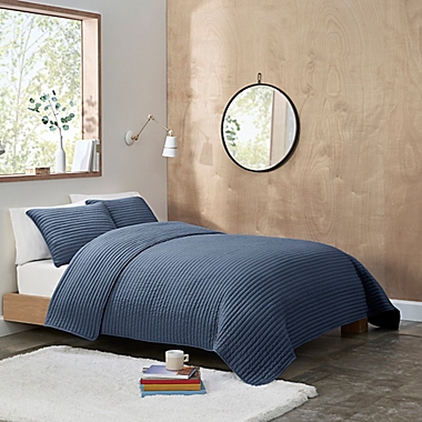 UGG&reg; Devon 3-Piece King Quilt Set in Pacific Blue. View a larger version of this product image.