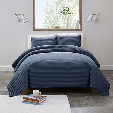 UGG&reg; Devon 3-Piece King Quilt Set in Pacific Blue. View a larger version of this product image.
