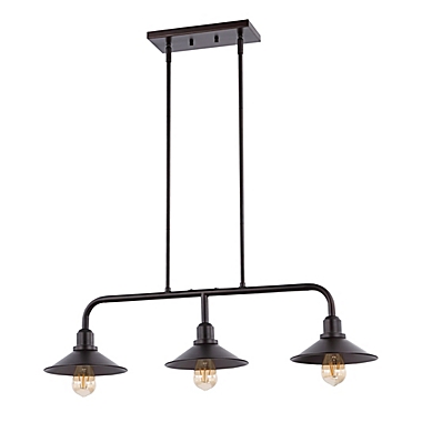 JONATHAN Y Cade 34.25-Inch 3-Light Metal Farmhouse Industrial LED Pendant. View a larger version of this product image.