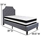 Alternate image 3 for Flash Furniture Brighton Twin Upholstered Platform Bed with Mattress in Light Grey