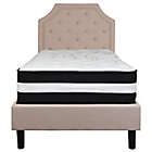 Alternate image 2 for Flash Furniture Brighton Twin Upholstered Platform Bed with Mattress