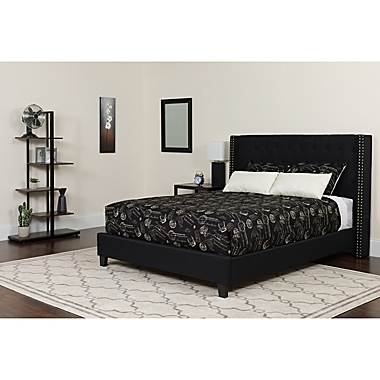 Flash Furniture Riverdale Twin Upholstered Platform Bed with Mattress in Black. View a larger version of this product image.