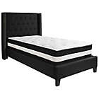 Alternate image 0 for Flash Furniture Riverdale Twin Upholstered Platform Bed with Mattress in Black