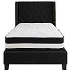 Alternate image 2 for Flash Furniture Riverdale Twin Upholstered Platform Bed with Mattress in Black