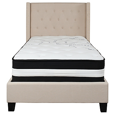 Flash Furniture Riverdale Twin Upholstered Platform Bed with Mattress. View a larger version of this product image.