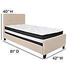 Alternate image 2 for Flash Furniture Tribeca Twin Upholstered Platform Bed with Mattress
