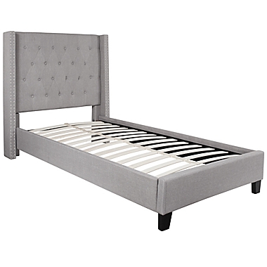 Flash Furniture Riverdale Twin Platform Bed in Light Grey. View a larger version of this product image.