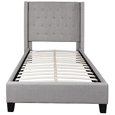 Flash Furniture Riverdale Twin Platform Bed in Light Grey. View a larger version of this product image.