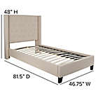 Alternate image 3 for Flash Furniture Riverdale Twin Upholstered Platform Bed in Beige