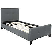 Flash Furniture Tribeca Twin Upholstered Platform Bed in Dark Grey