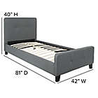 Alternate image 3 for Flash Furniture Tribeca Twin Upholstered Platform Bed in Dark Grey