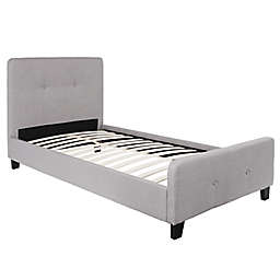Flash Furniture Tribeca Twin Upholstered Platform Bed in Light Grey