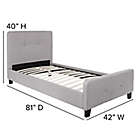 Alternate image 3 for Flash Furniture Tribeca Twin Upholstered Platform Bed in Light Grey